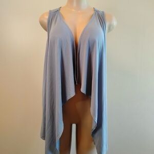 Gilli Light Blue Knit Open-Front Vest